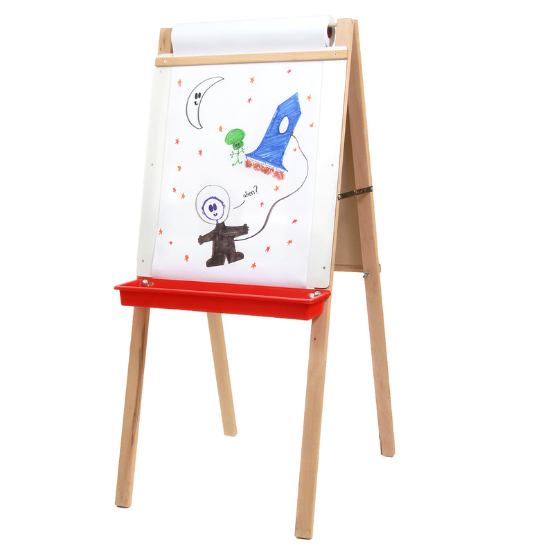 Child's Deluxe Double Easel, Green Chalkboard/Dry Erase Board, 44" T x 19" W