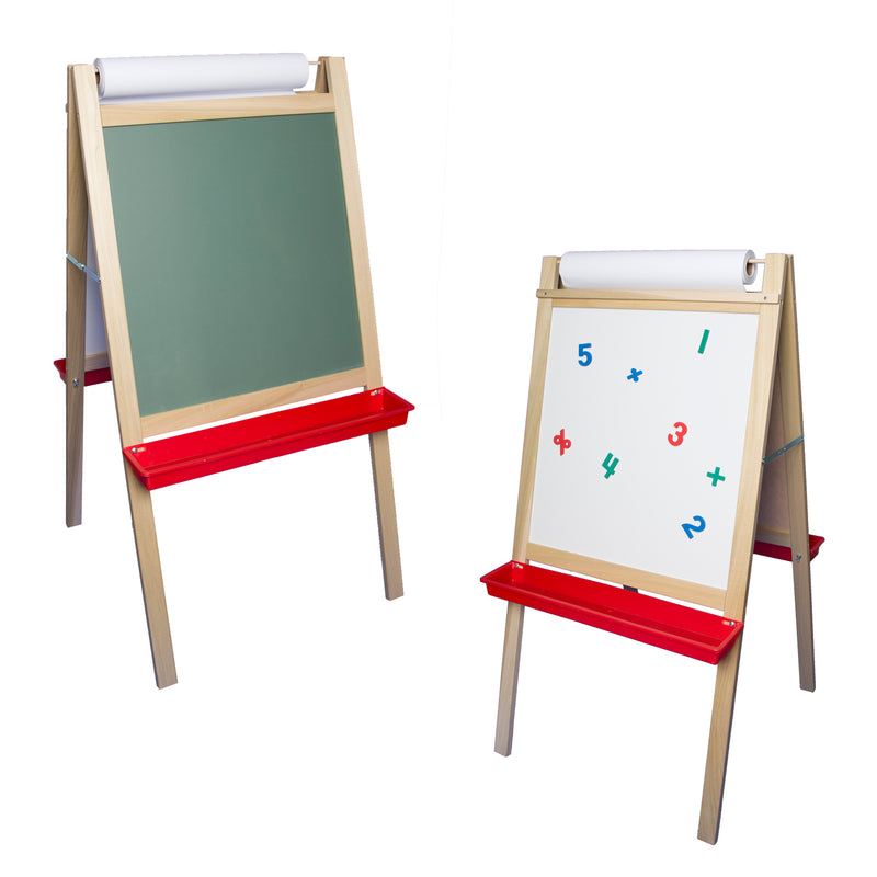 Deluxe Magnetic Paper Roll Easel, Green Chalkboard/White Dry Erase, 48"H x 24"W