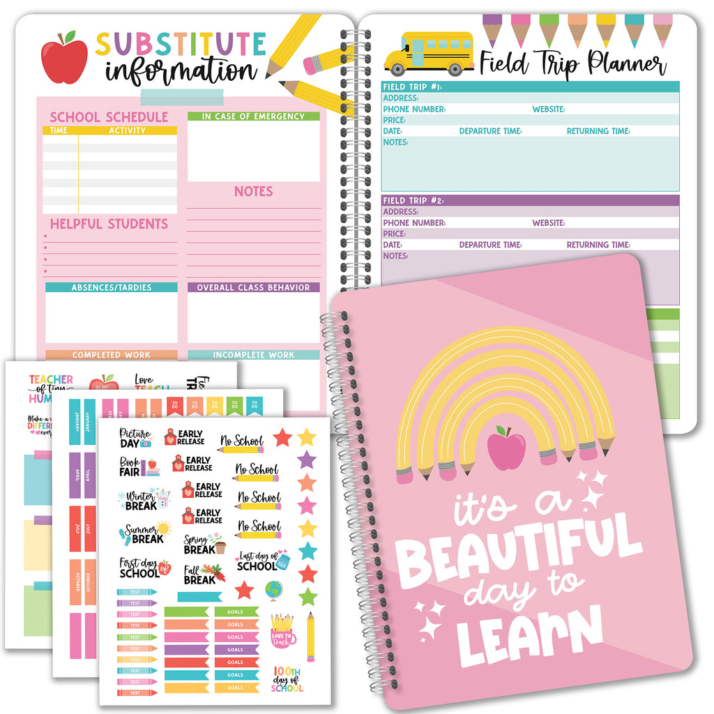 Pink Undated Teacher Planner and Lesson Plan Book