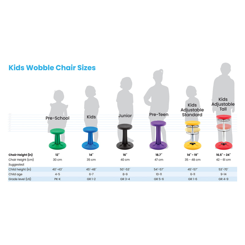 Kids Adjustable Chair 14-19in Ylw