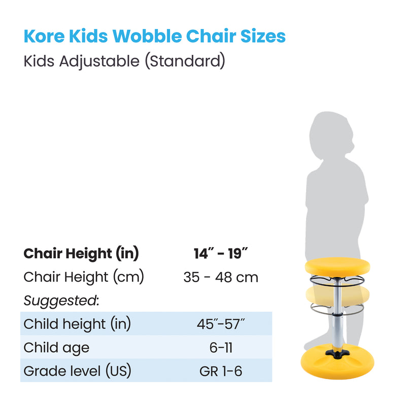 Kids Adjustable Chair 14-19in Ylw