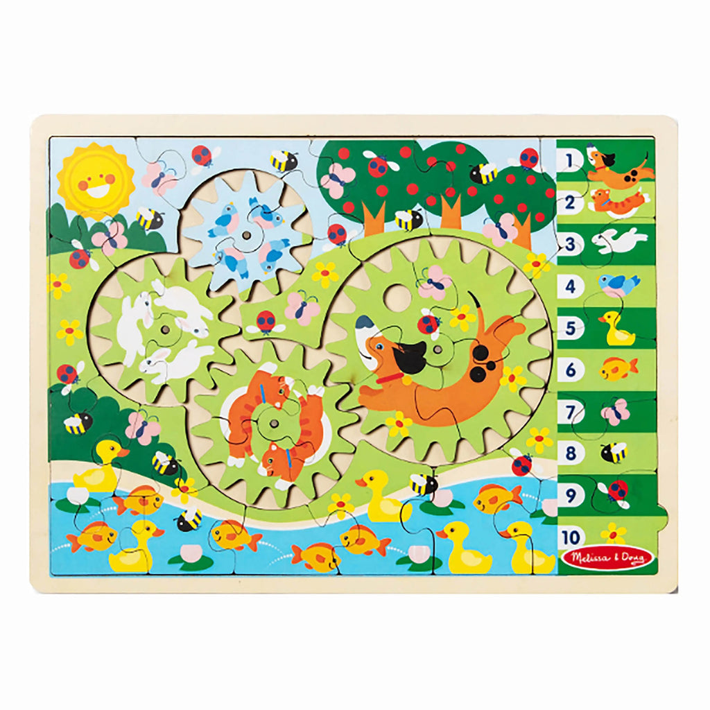 Animal Chase I-Spy Wooden Gear Puzzle