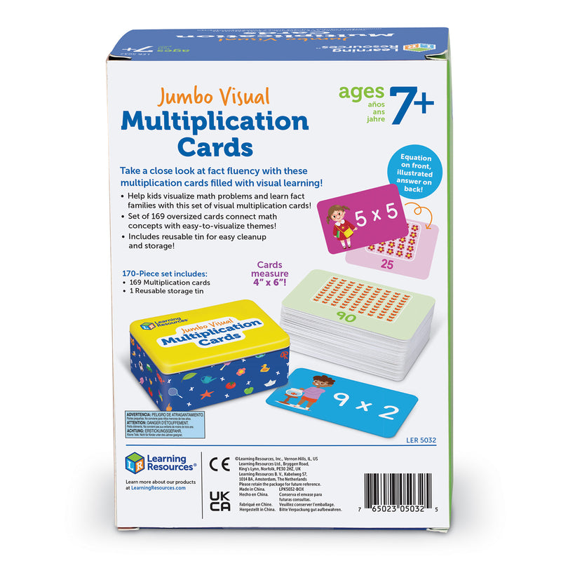 Jumbo Visual Multiplication Cards, 170 Pieces