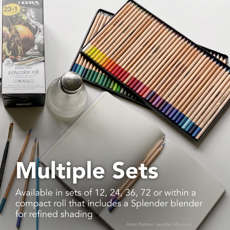Rembrandt Polycolor Colored Pencil Set Tin, Assorted Colors, 24 Pieces