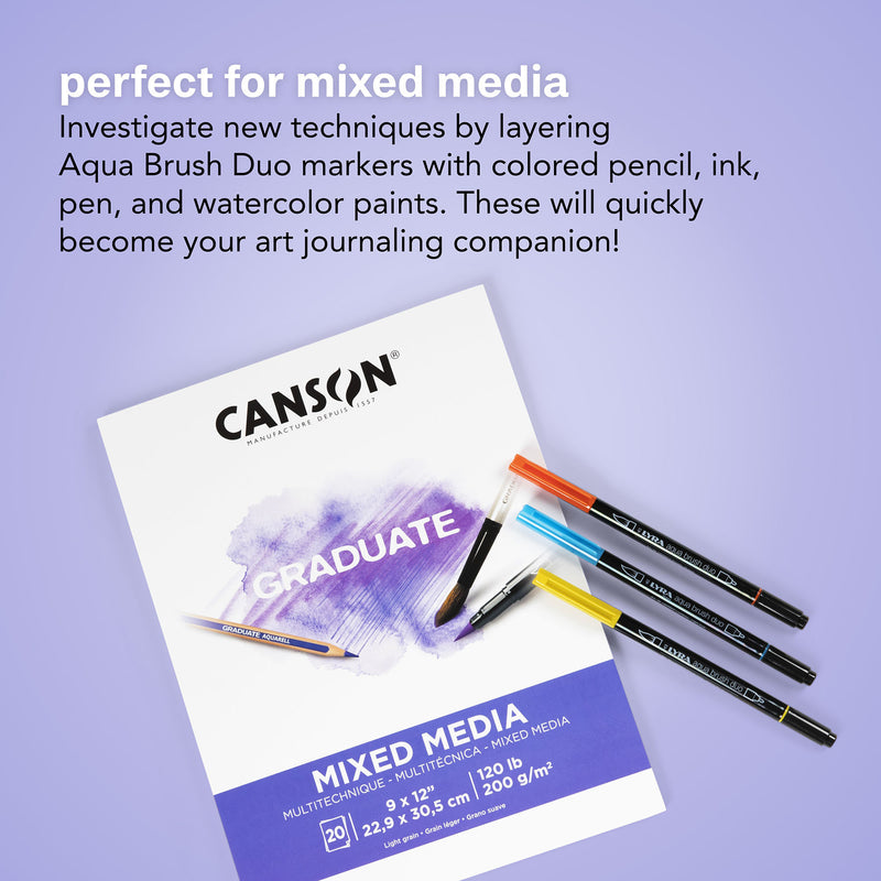 Aqua Brush Duo Dual Tip Marker Set, Assorted Colors, 24 Pieces