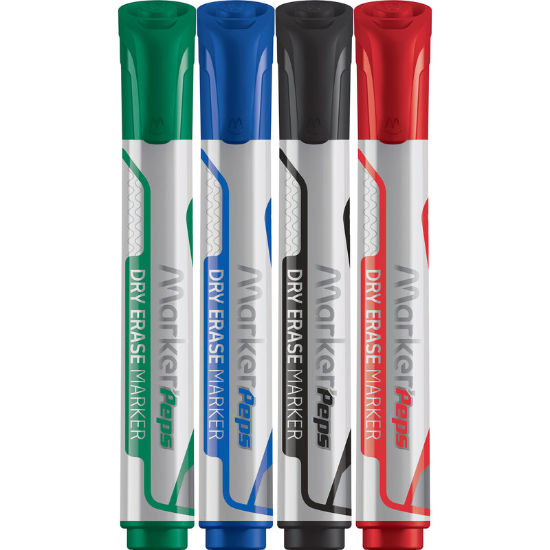 Marker'Peps Dry Erase Jumbo Marker, Bullet Tip, 4 Per Pack, 6 Packs