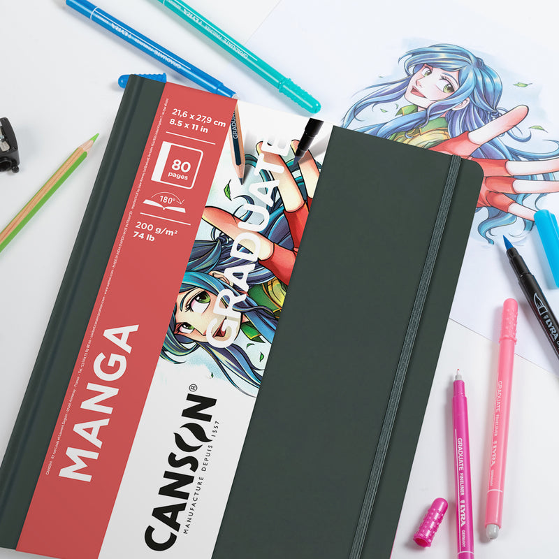 Manga Art Book 5.5x8.5in Hard Canson Graduate 10 Sheets