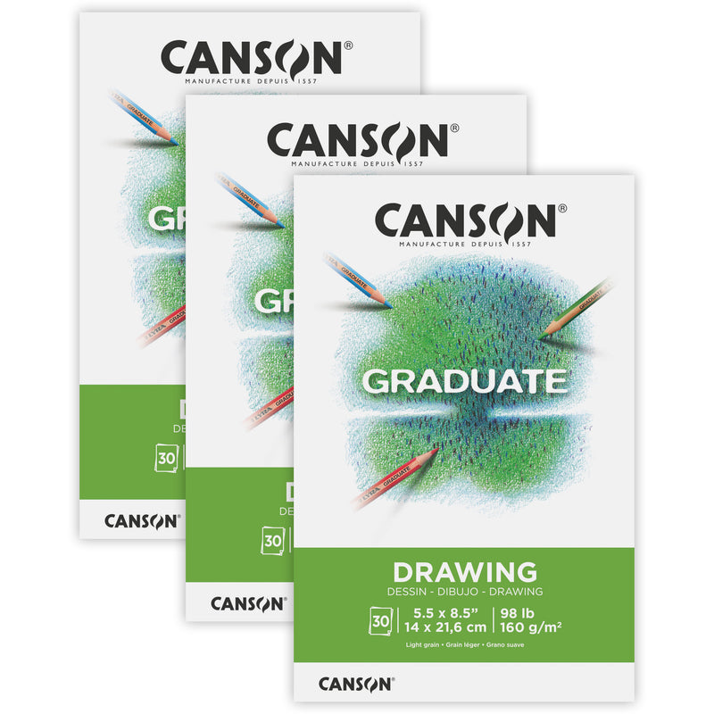 (3 Ea) Drawing Pad 5.5x8.5in Fold
