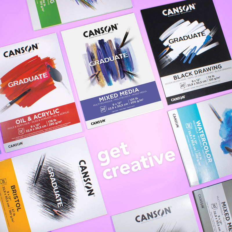 Drawing Pad 5.5x8.5in Foldover Canson Graduate 30 Sheets