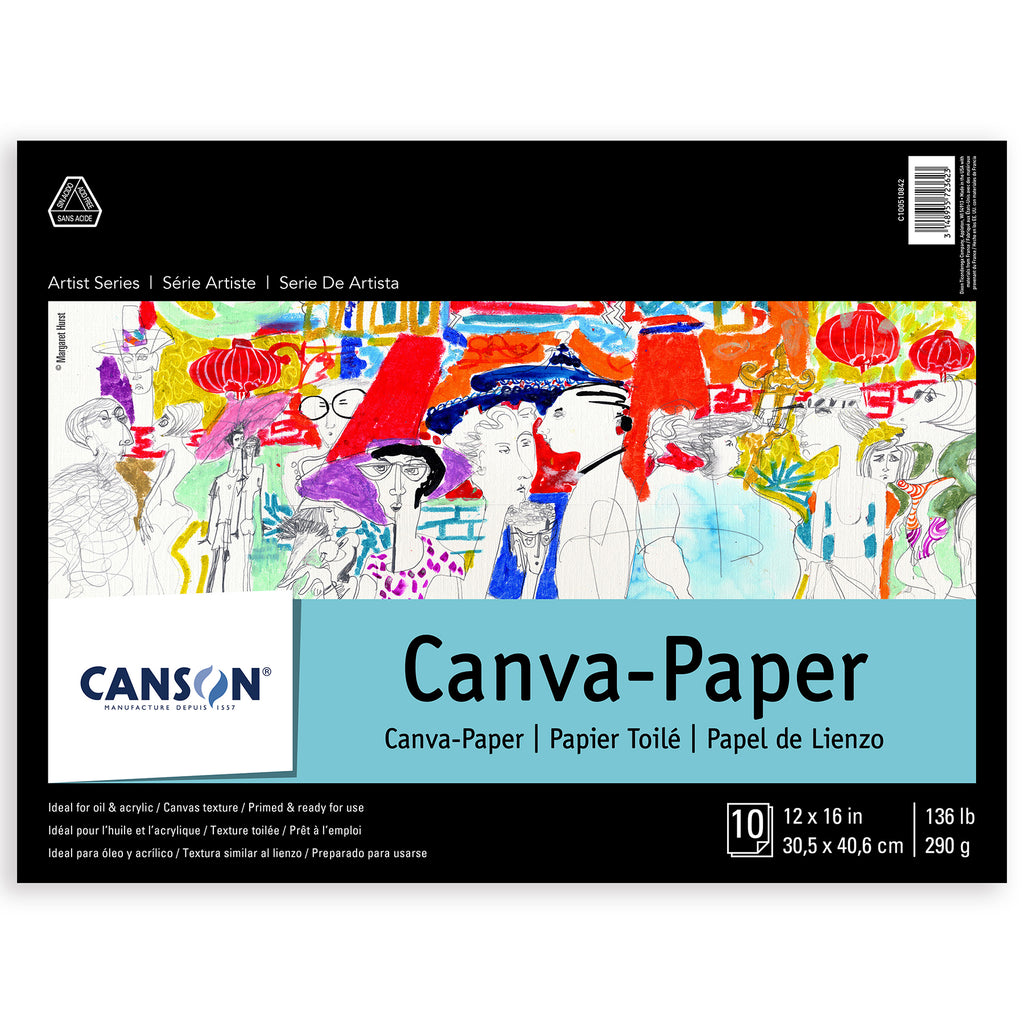 Artist Series Canva Canvas Pad, Foldover Binding, 10 Sheet, 12x16 inch, 1 Count