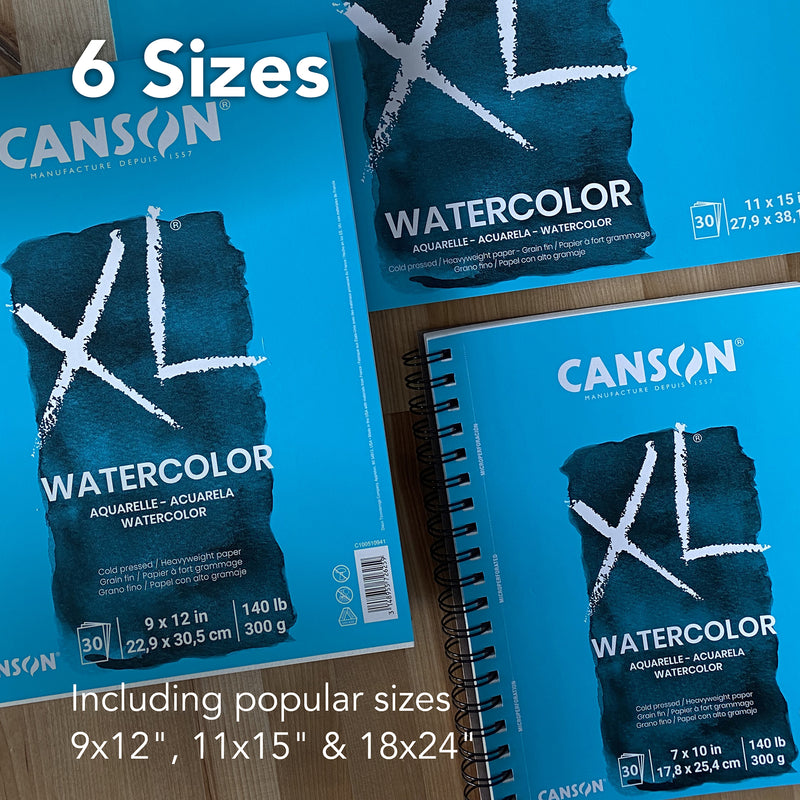 Xl Watercolor Pad Fold 9x12in Heavyweight 30 Sheets