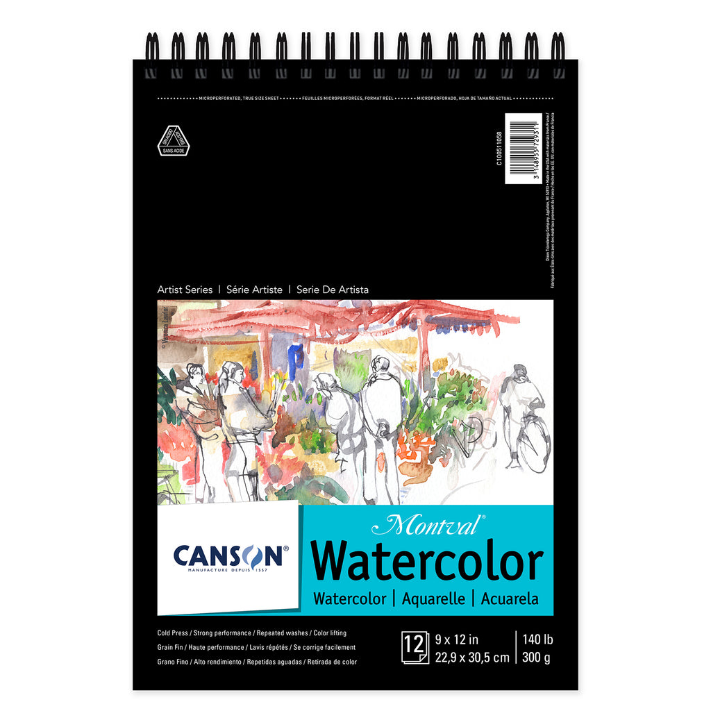 Montval Watercolor Pad Top 9x12in 12 Sheets