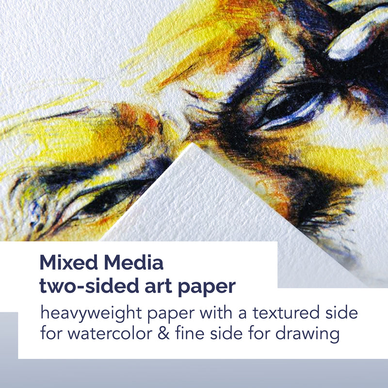Artist Series Mixed Media Pad, Top Wire Binding, 20 Sheet, 9x12 inch, Pack of 3