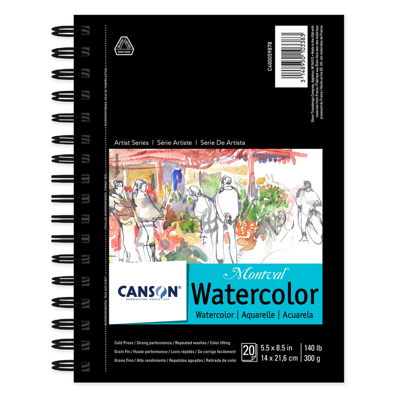 Montval Watercolor Pad Side 5.5x8.5 20 Sheets