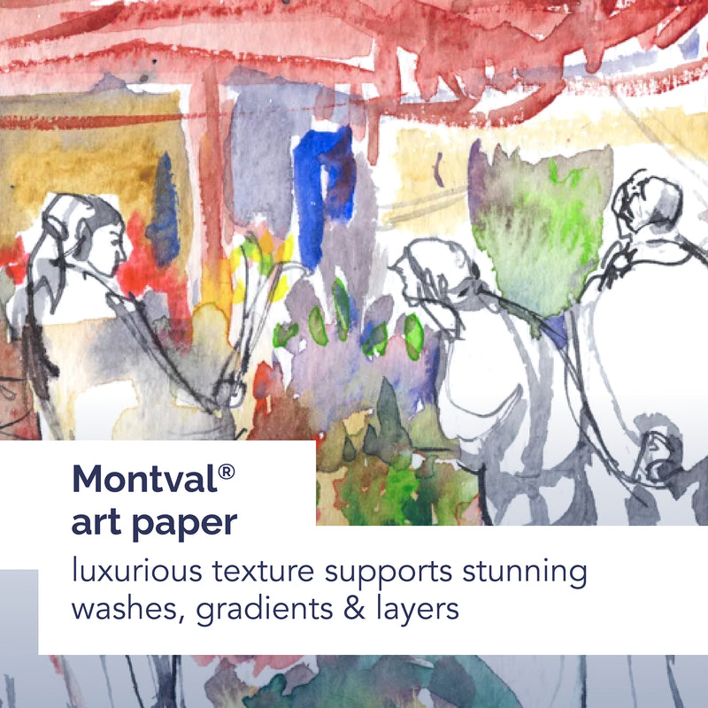 Artist Series Montval Plein Air Watercolor Board, Foldover Binding, 10 Sheet, 12x16 inch, 1 Count