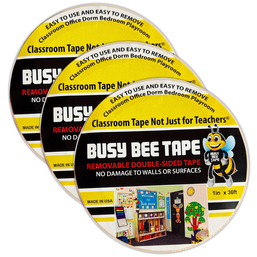 Busy Bee Tape, 1in x 36ft, Pack of 3