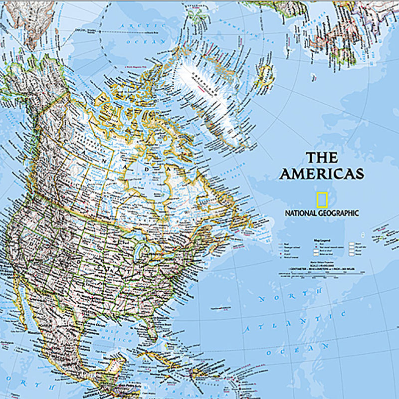 The Americas Wall Map 23 X 36