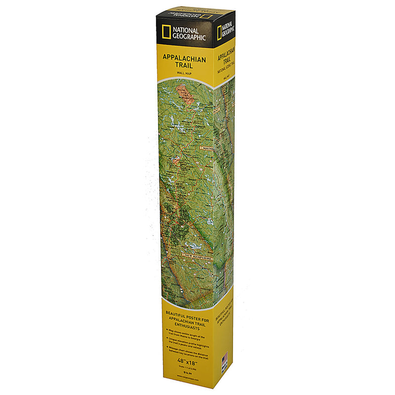 Appalachian Trail Map, In Gift Box, 18" x 48"