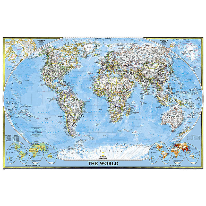 World and United States Classic, Poster Size, Map Pack Bundle, 36" x 24"