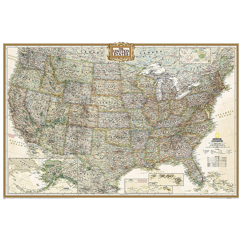 World and United States Executive, Poster Size, Map Pack Bundle, 36" x 24"