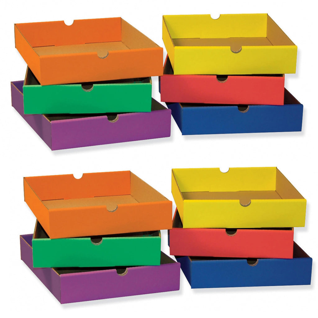 Drawers for 6-Shelf Organizer, 6 Assorted Colors, 2-1/2"H x 10-1/4"W x 13-1/4"D, 6 Drawers Per Set, 2 Sets