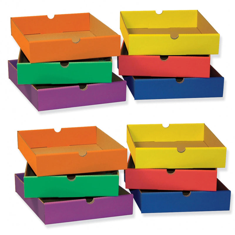 Drawers for 6-Shelf Organizer, 6 Assorted Colors, 2-1/2"H x 10-1/4"W x 13-1/4"D, 6 Drawers Per Set, 2 Sets