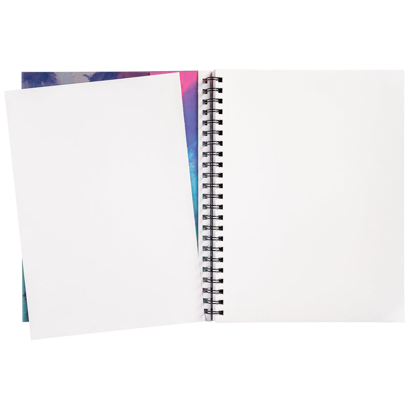 Fashion Poly Sketch Book, Watercolor Splash, Unruled, 12" x 9", Pack of 3
