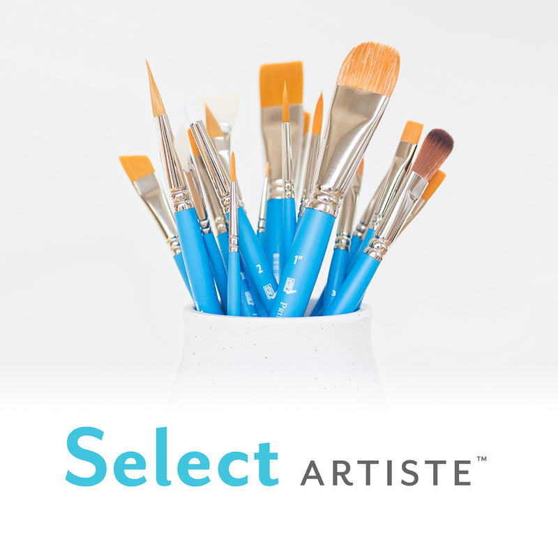 Select Flat Wash Brush Size 1in Series 3750 Short Blue Handle