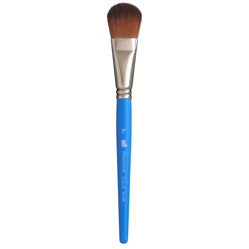 Select Oval Mop Brush Size 1in Series 3750 Short Blue Handle
