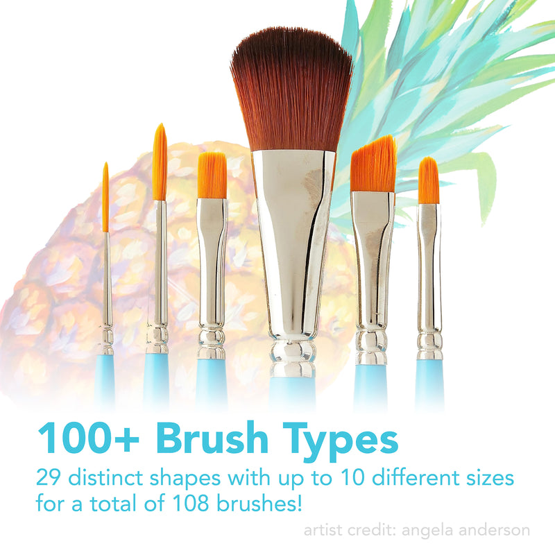 Select Round Brush Size 8 Synthetic Series 3750 Short Blue Handle