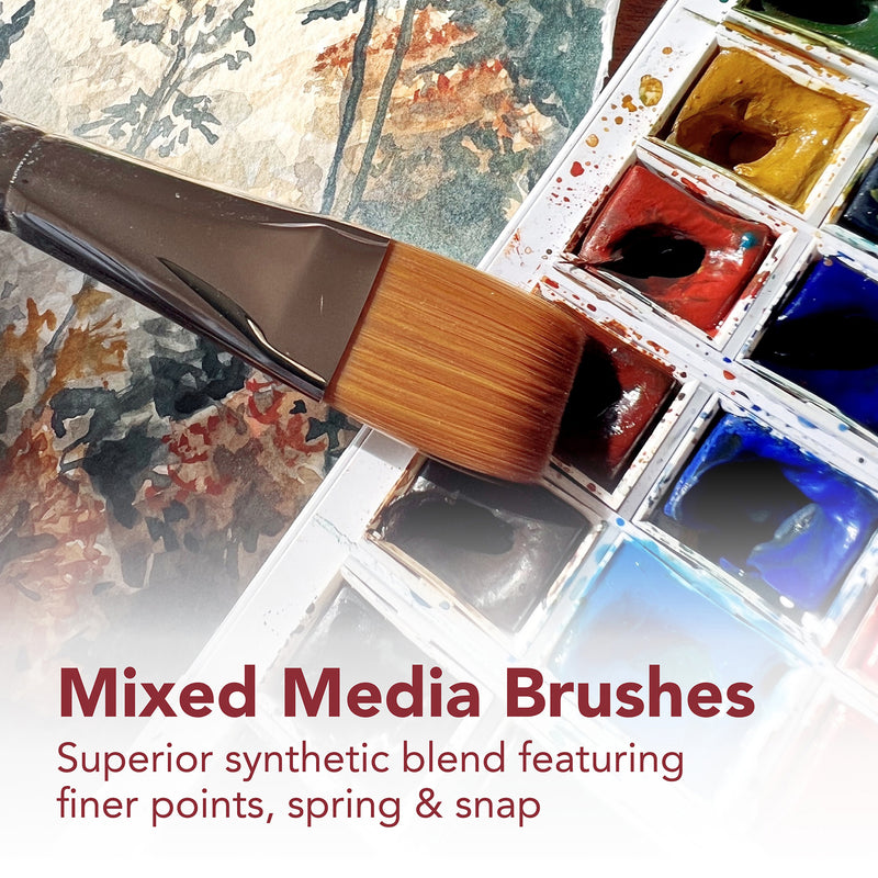 Velvetouch Long Round Brush Size 2 Series 3950 Short Scarlet Handle