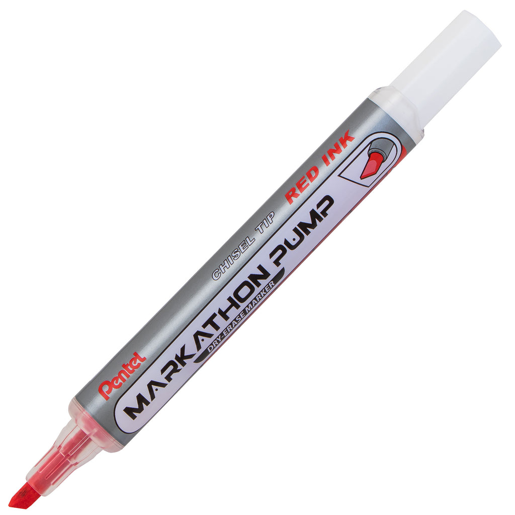 Markathon Pump Dry Erase Marker Red 1 Dozen Chisel Tip