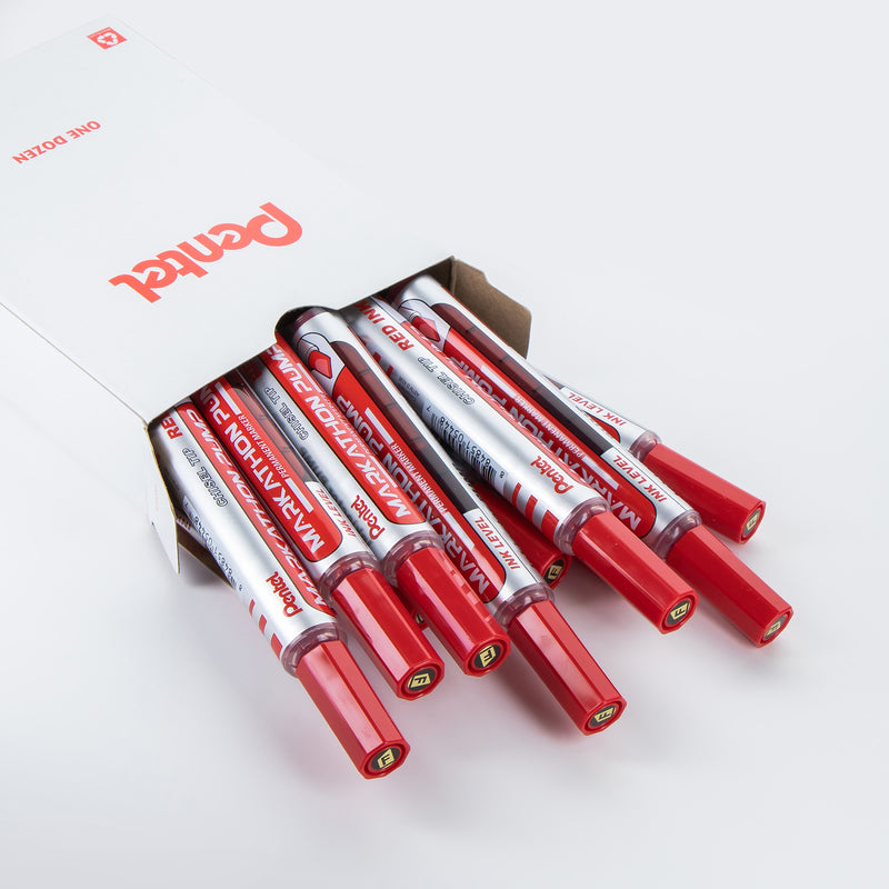 Permanent Marker Red Chisel 1dz Markathon Pump