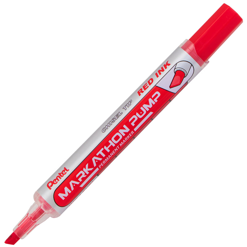 Permanent Marker Red Chisel 1dz Markathon Pump