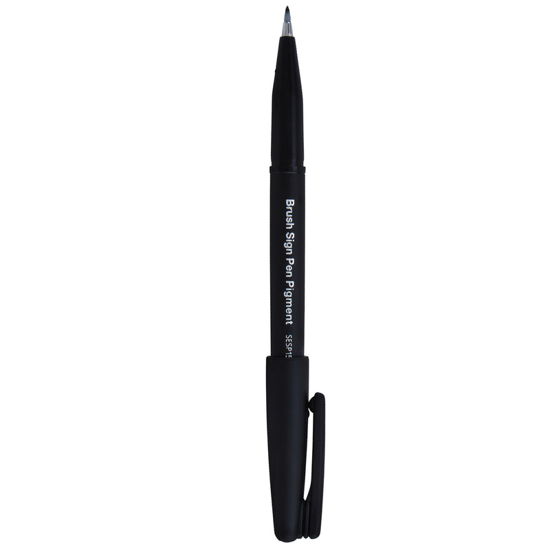 Sign Pen Brush Pigment Black Flex Pentel Arts