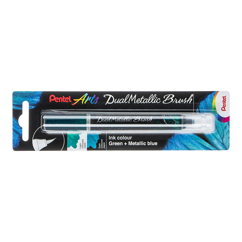 Dualmetallic Brush Green/metal Blue Pentel Arts