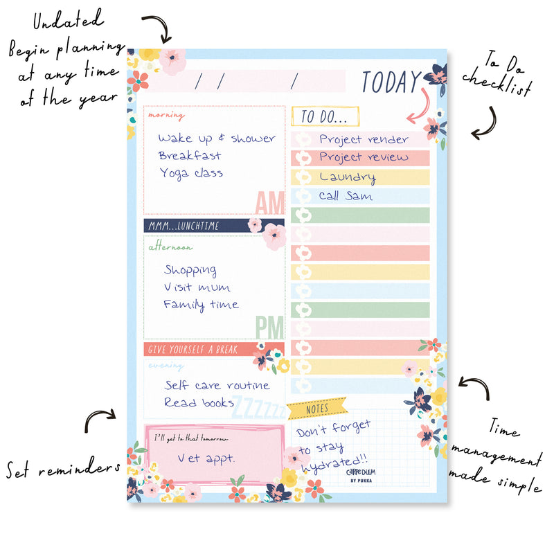 Daily Planner Pad - Ditzy Floral - Pack 6
