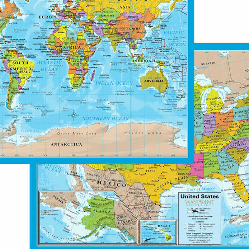 World/USA Laminated Notebook Maps, 12 Count
