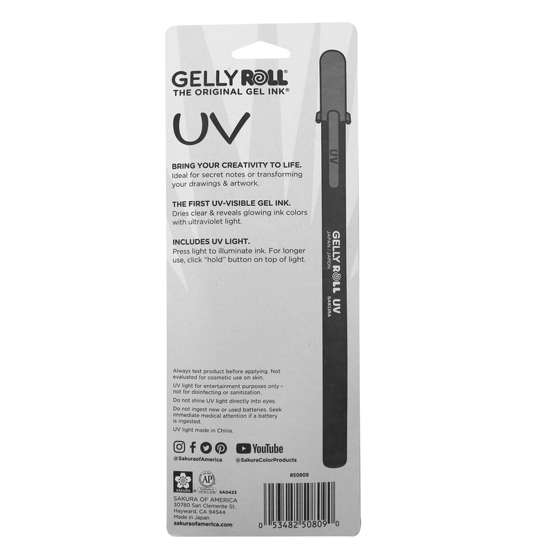 UV Gel Pens, Medium Point, Assorted Colors, 3 Per Set with UV Light, 3 Sets