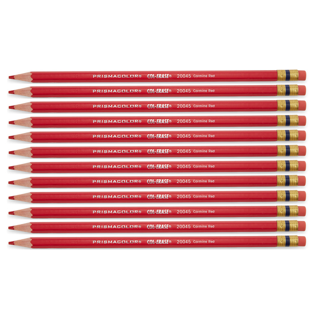 Box Of 12 Red Color Erase Pencils