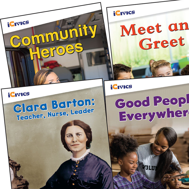 iCivics Grade K: Community & Social Awareness 5-Book Set + Game Cards