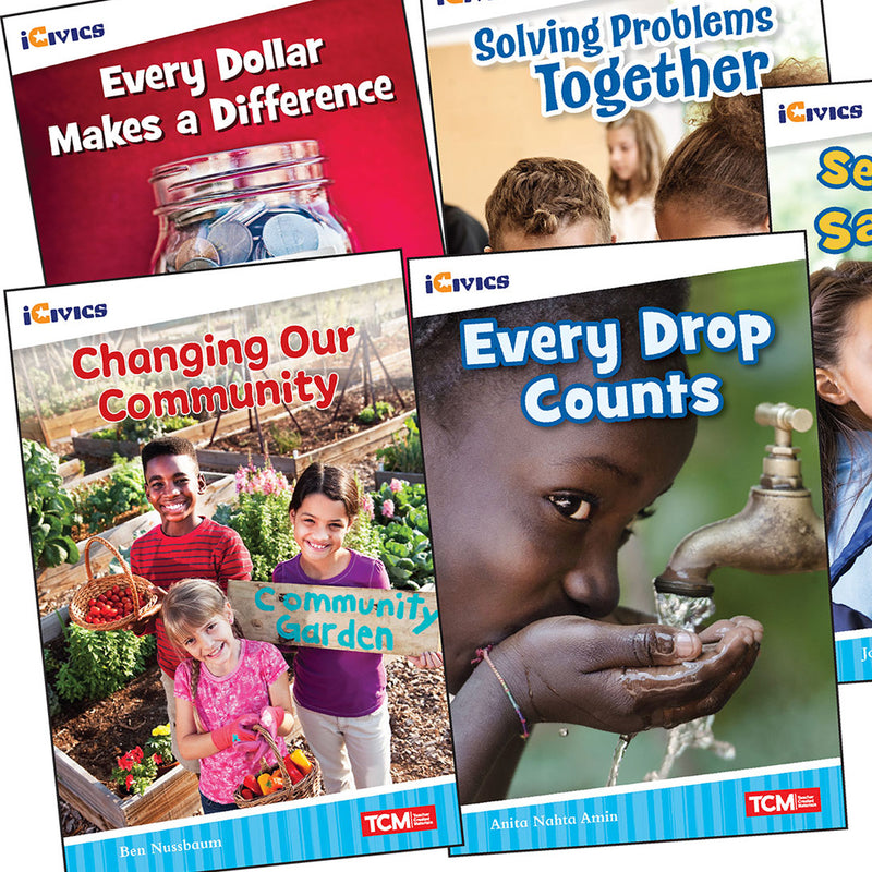 iCivics Grade 2: Community & Social Awareness 5-Book Set + Game Cards