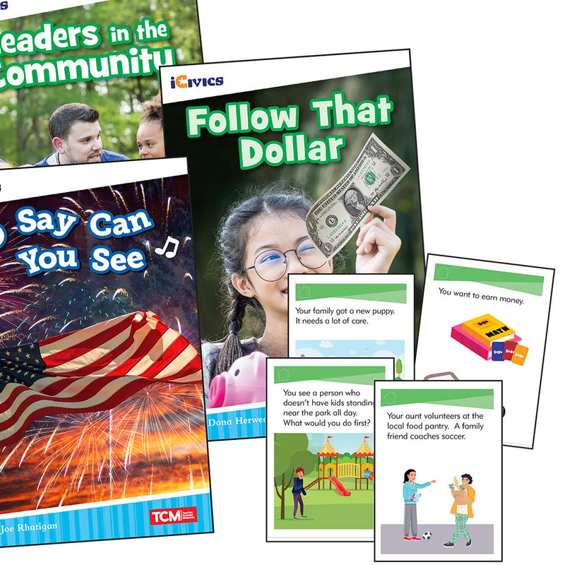 iCivics Grade 2: Leadership & Responsibility 5-Book Set + Game Cards