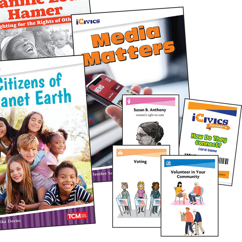iCivics Grade 4: Community & Social Awareness 5-Book Set + Game Cards