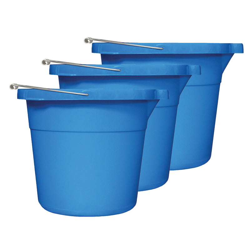 Multi-Purpose Bucket, Blue, 12 Quart, Pack of 3
