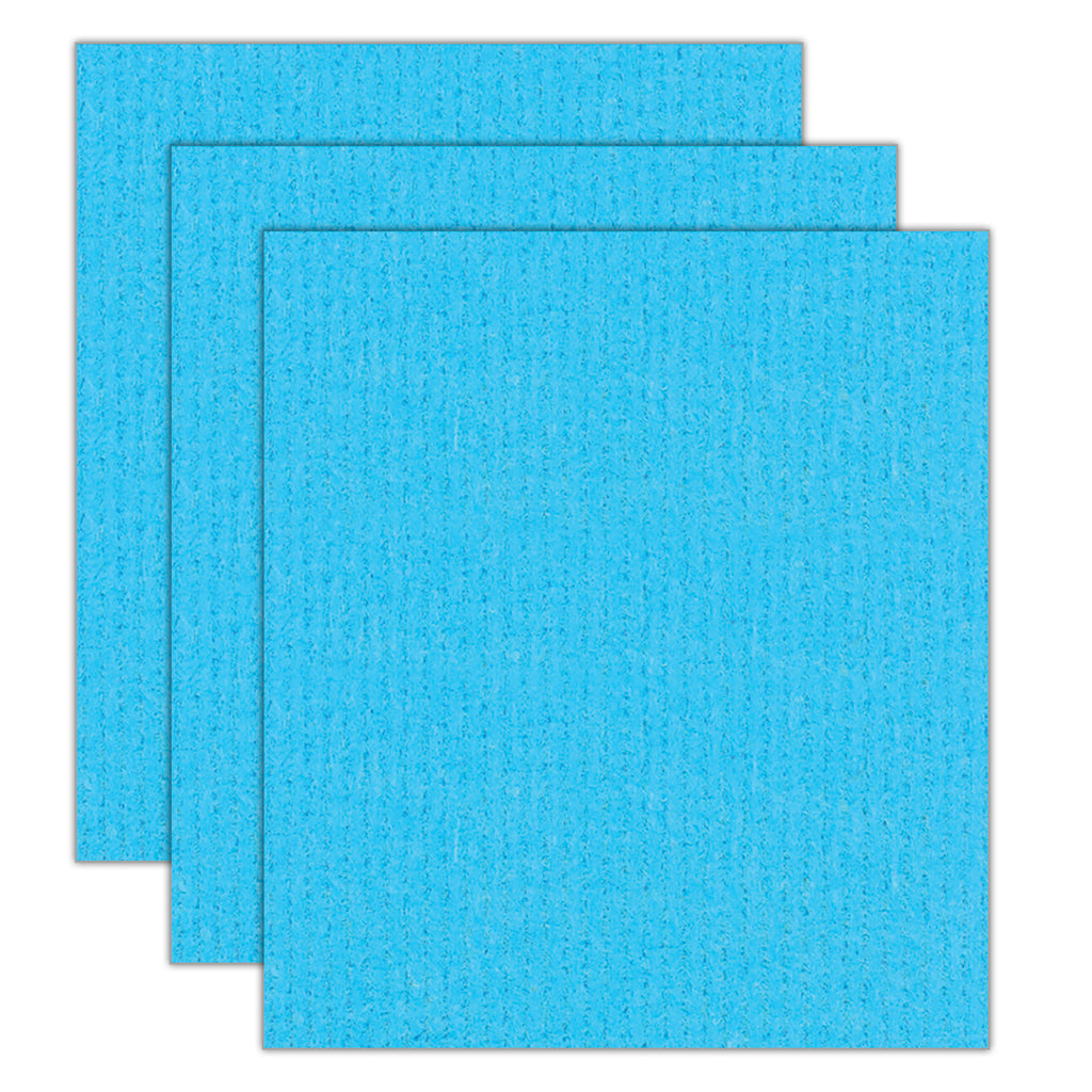 Sponge Cloth, Blue, Pack of 3