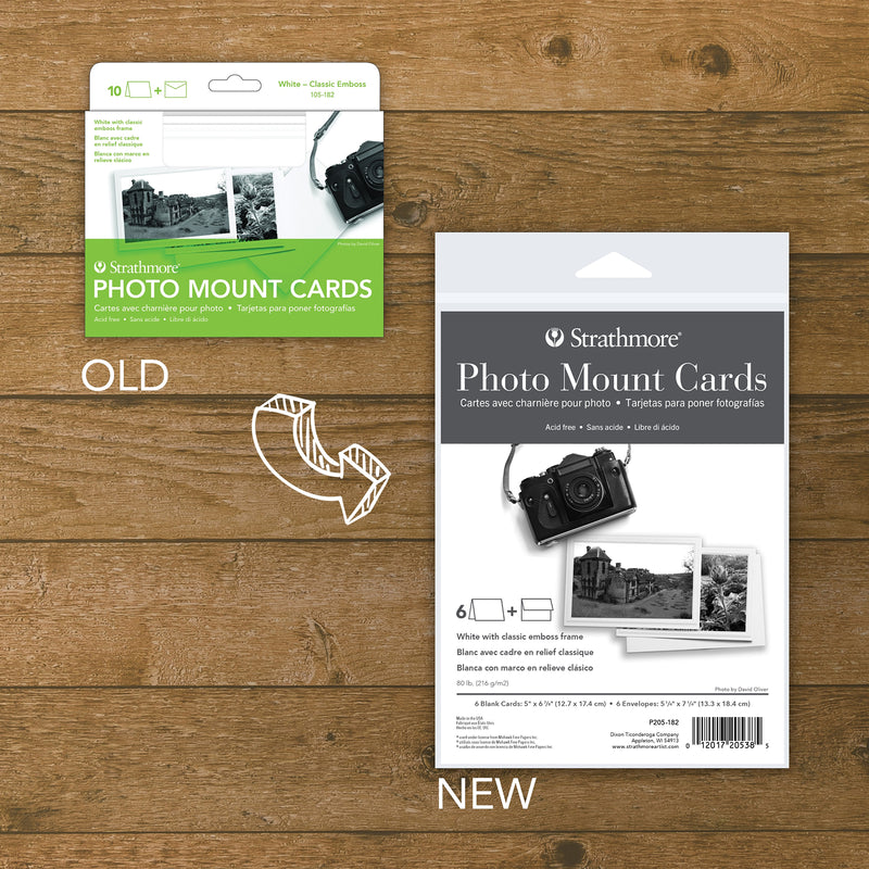 Photo Mount Cards & Envel Embossed 5x6.875in 6pk