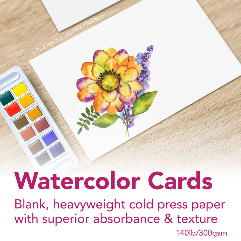 Watercolor Cards & Env 3.5x4.875in 300 Series 6pk