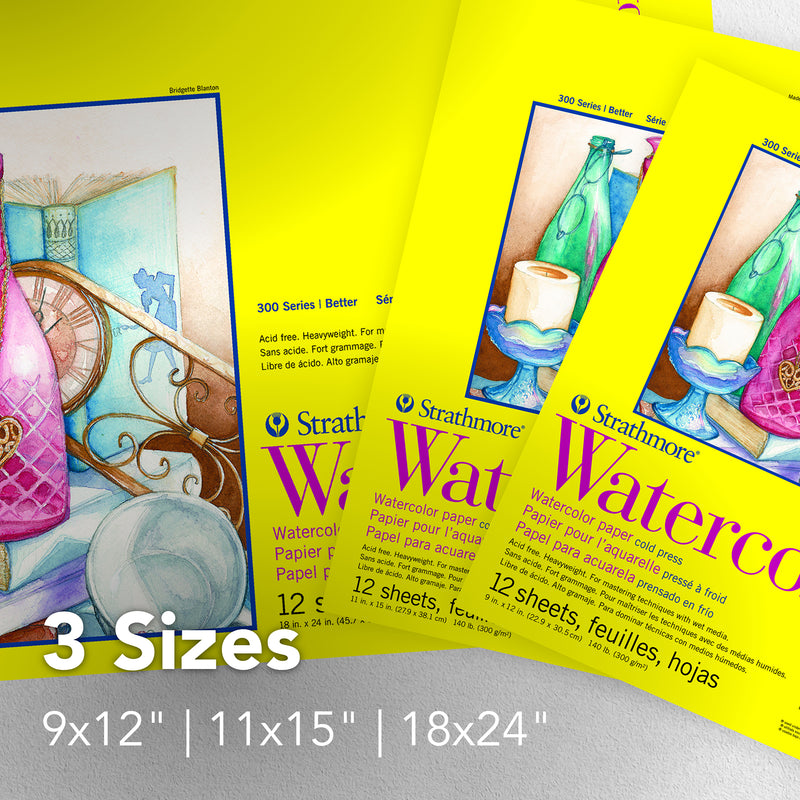 Watercolor Pad 12shts 11x15in Tape 300 Series