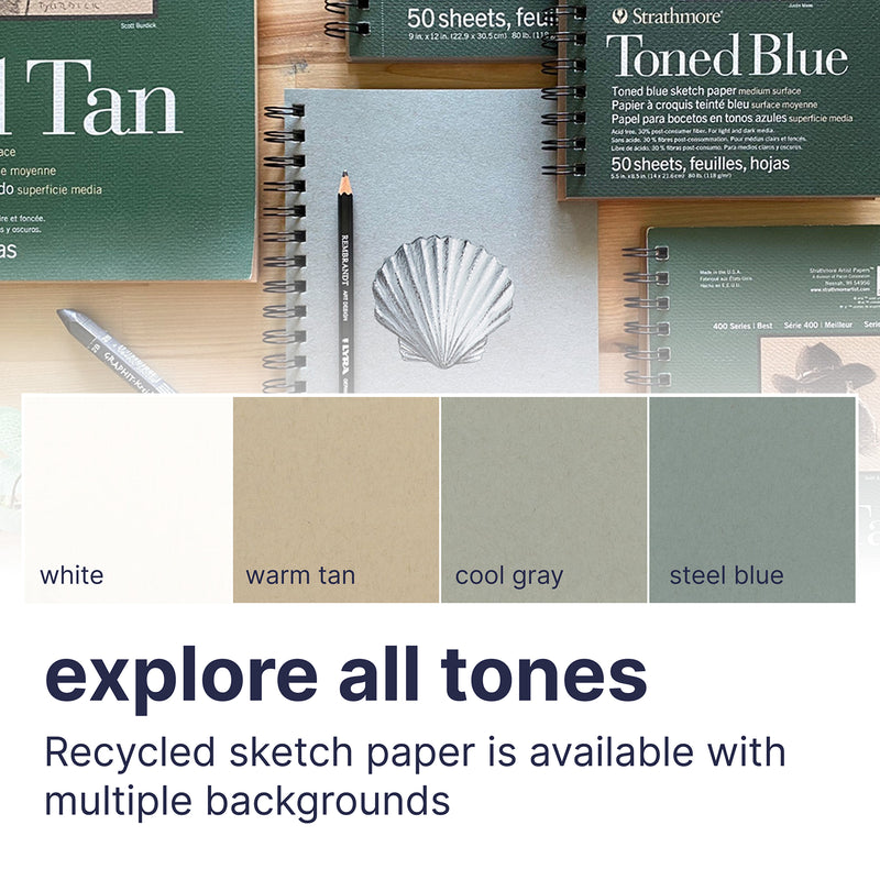Sketch Pad 50shts 5.5x8.5 Blu Side 400 Series Recycled